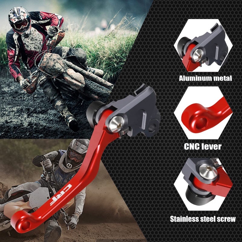 TIRGE Motorcycle CNC Foldable Pivot Clutch Brake Lever Handle for CRF150F CRF230F CRF 230F 2003-2019 CRF250F 2019-2022 (l03r06) - Image 2